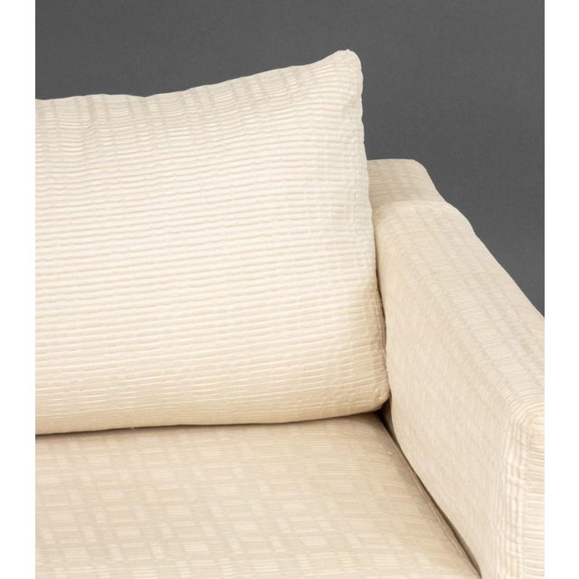 Late 20th Century Modern White Upholstered Two-Seat Sofa For Sale - Image 5 of 10