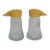 Mid 20th Century Daniells Mid Century Modern Yellow Flip Top Glass Salt and Pepper Shaker Pair For Sale