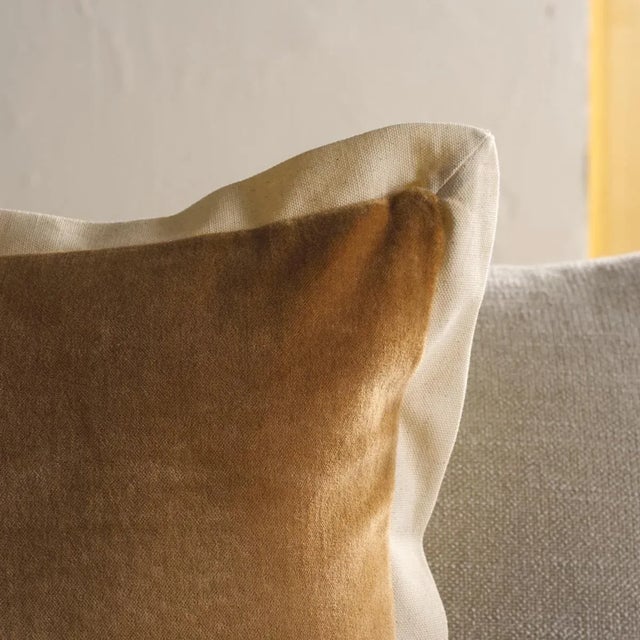 Modern Jordy Cotton Pillow - Camel / Natural - 18" x 18" For Sale - Image 3 of 4