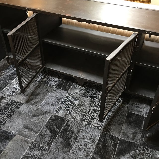 Restoration Hardware Industrial Mesh Media Cabinet | Chairish