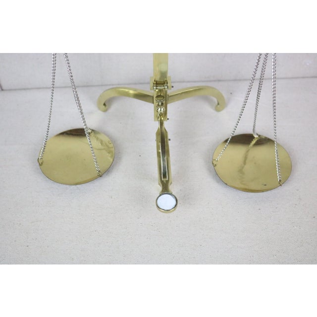 English Mid 19th Century English Poished Brass Bankers Scale For Sale - Image 3 of 11