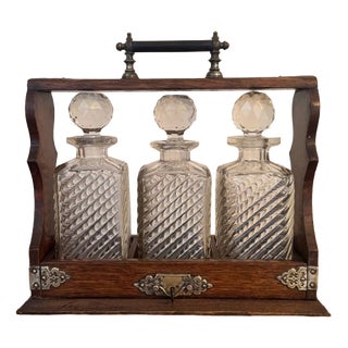Antique Victorian Tantalus, 1880, Set of 4 For Sale