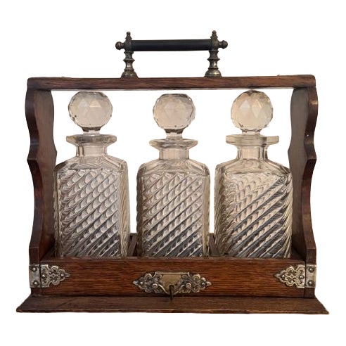 Antique Victorian Tantalus, 1880, Set of 4 For Sale