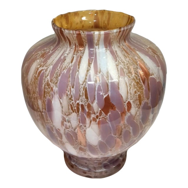 Vintage Hand Blown Maestri Vetrai Art Glass Vase Made in Italy For Sale