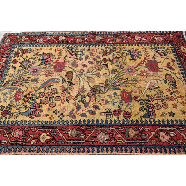 Yellow Vintage Malayer Persian Handmade Wool Runner For Sale - Image 4 of 6