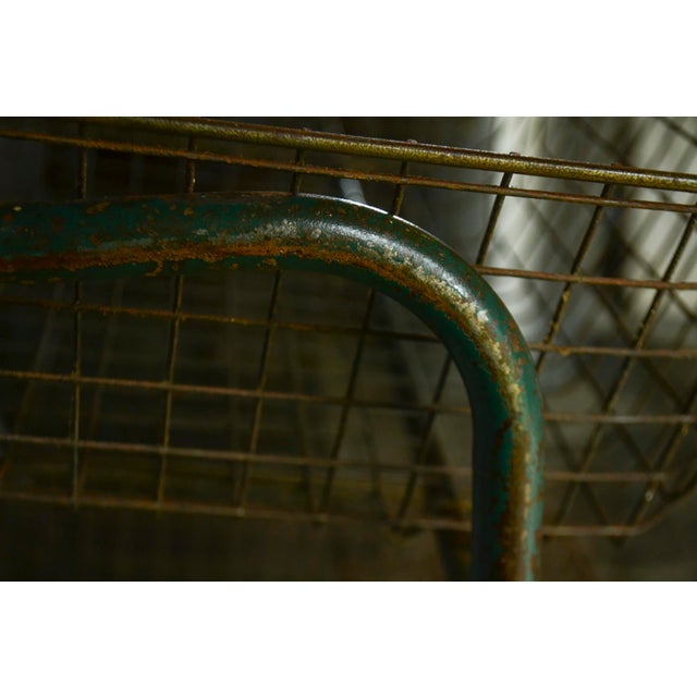 Mid 20th Century Vintage Metal Storage Rack With Green Paint - Set of 10 For Sale - Image 4 of 5