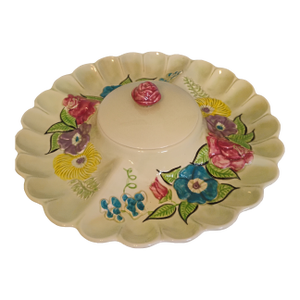 1960s California Usa Pottery Vintage Chip and Dip/Appetizer Tray
