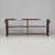 Italian modern bookcase with brown wood slats structure and glass shelves, 1970s Elongated bookcase with two bays. The...
