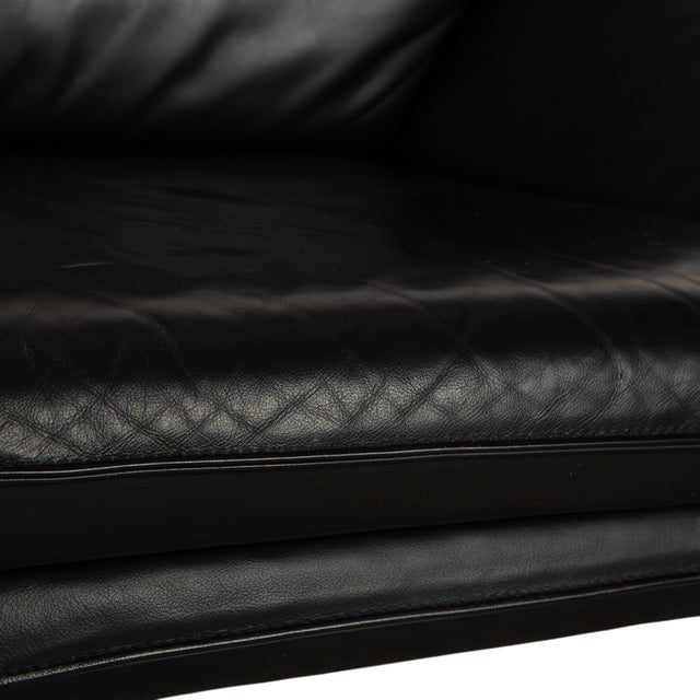 Metal Black Leather Two-Seater Armchair & Sofa from Laauser, Set of 2 For Sale - Image 7 of 18