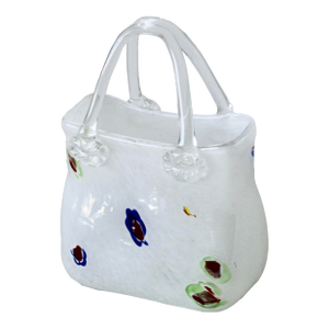 Late 20th Century Murano Style Art Glass Handbag Bag Shaped Vase