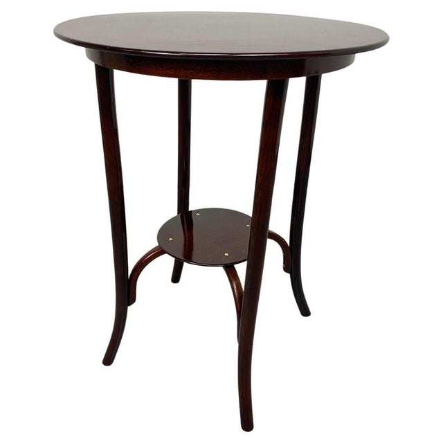 Wood Round Coffee Table attributed to Thonet, 1890s For Sale - Image 7 of 7