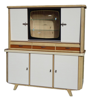 Large Vintage Sideboard in Wood and Formica from Weiler, 1960s