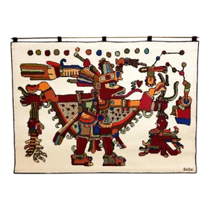1960s Carlos Frederico Bastos Fine Art Original Warrior Wall Tapestry