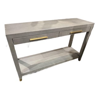 Restoration Hardware "Graydon" Shagreen Console Table For Sale