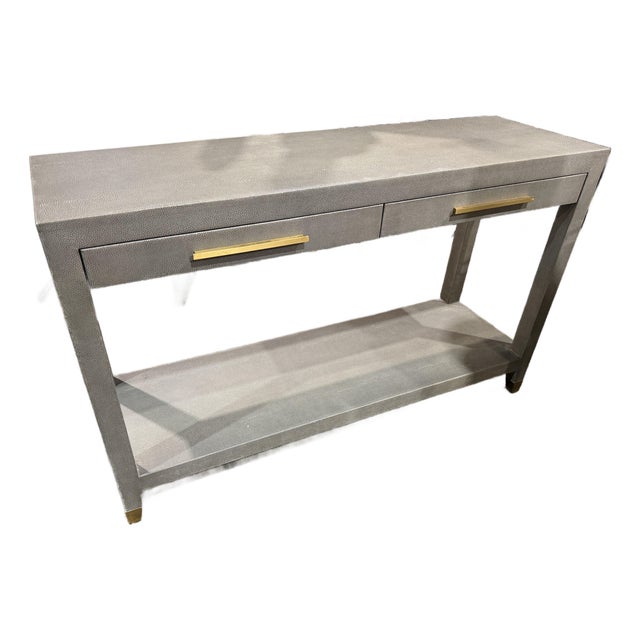 Restoration Hardware "Graydon" Shagreen Console Table For Sale