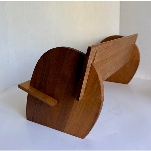 Brown Mid-Century Danish Modern Wood Tabletop Bookshelf For Sale - Image 8 of 11