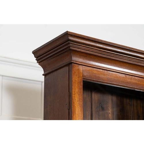 Large Antique English Oak Glazed Bookcase Cabinet, 1880 For Sale - Image 12 of 18