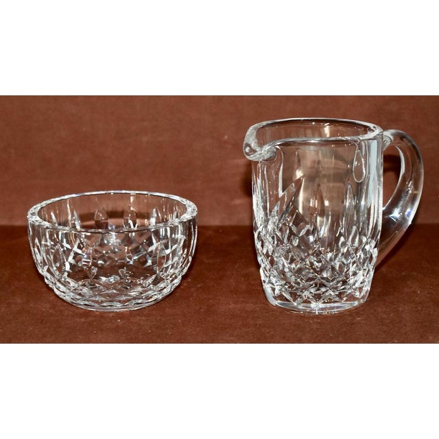 Contemporary Vintage 1970's Waterford Crystal Lismore Mini Open Sugar and Creamer For Sale - Image 3 of 12