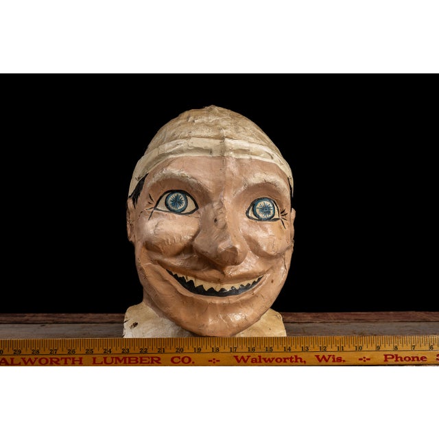 Early 20th Century Papier Mache Carnival Character Mask For Sale - Image 15 of 15