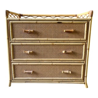 Rattan Chest of 3 Drawers from Angraves For Sale