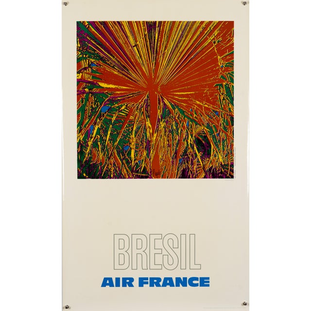Air France Bresil Travel Poster by Raymond Pagès, 1971 For Sale - Image 9 of 9