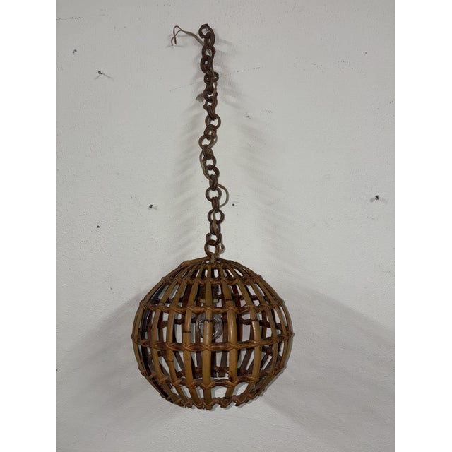 1920s Vintage Pendant Light in Bamboo, 1920 For Sale - Image 5 of 9