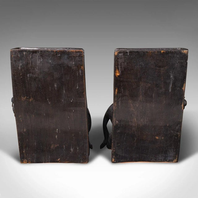 Late 19th Century 1900's Pair of Antique Carved Lion Bookends For Sale - Image 5 of 11