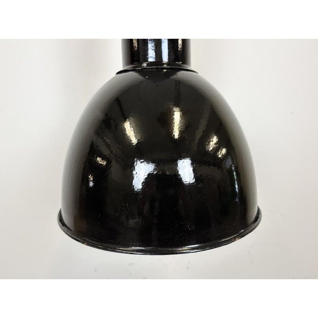 Paint Vintage Industrial Bauhaus Black Enamel Pendant Lamps from Elektrosvit, 1960s, Set of 4 For Sale - Image 7 of 14