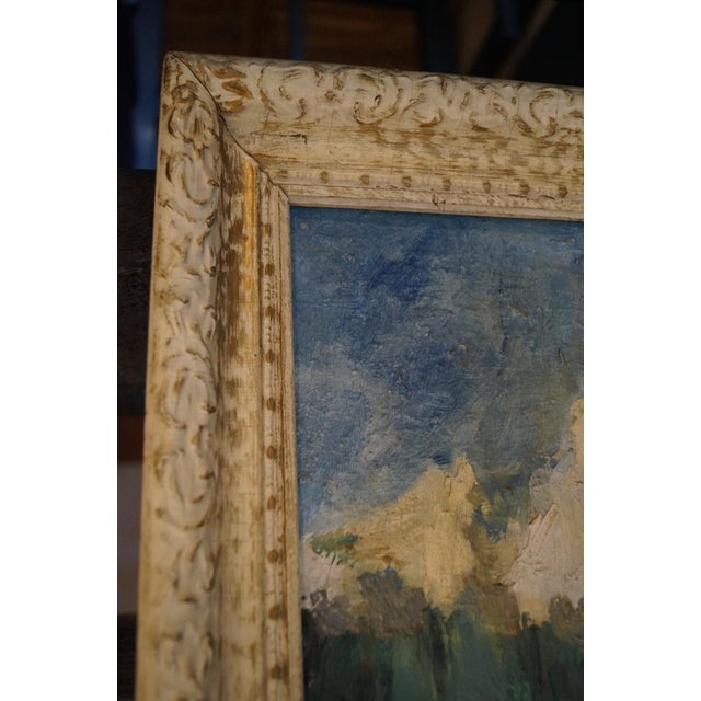Blue 1950s Texas Artist Alma Hobson Plein Air Painting, Framed For Sale - Image 8 of 11