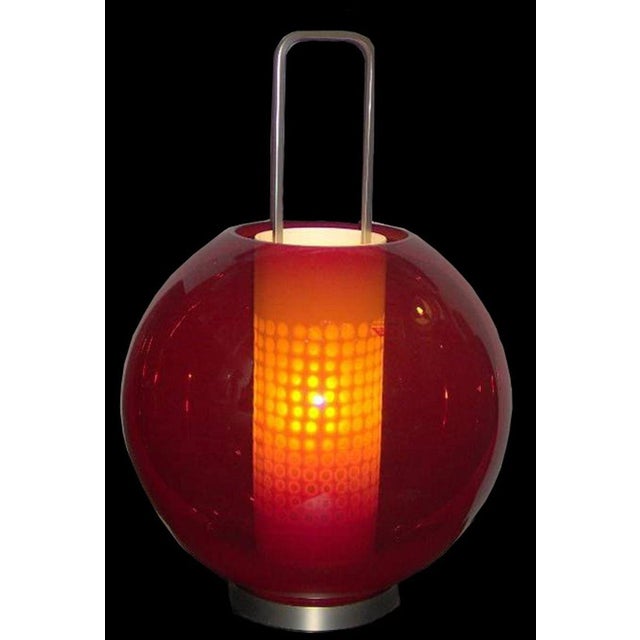 Barovier & Toso Barovier & Toso - Red Lanterna Lamp by Barovier & Toso For Sale - Image 4 of 4