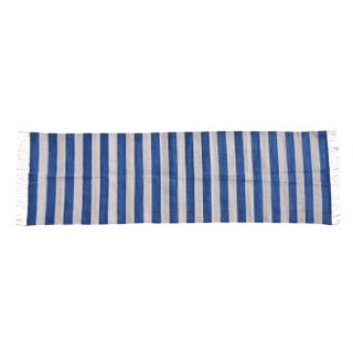 Lily Rug, 2.5x6, Blue & White For Sale