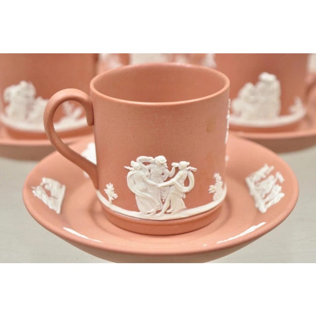 Early 20th Century Wedgwood Terracotta Jasperware Miniature Tea Set Demitasse Cup & Saucer 14 PCS For Sale - Image 9 of 12
