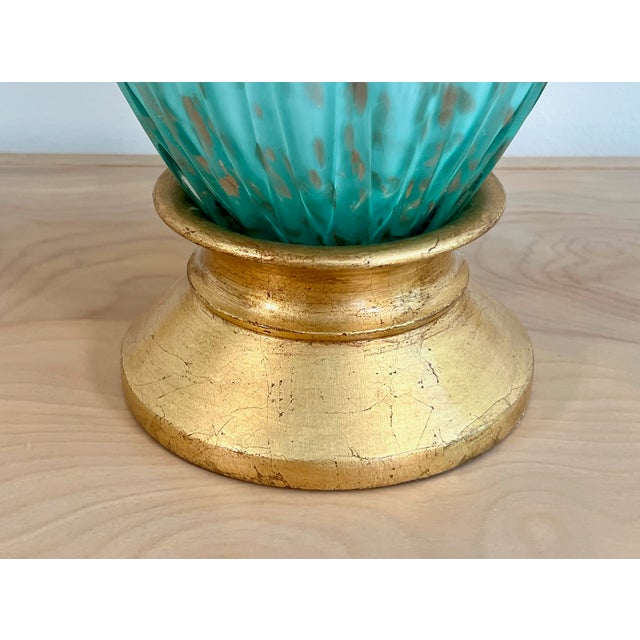 Mid 20th Century Mid 20th Century The Marbro Lamp Company – Vintage Murano Lamps in Turquoise Blue – A Pair For Sale - Image 5 of 10