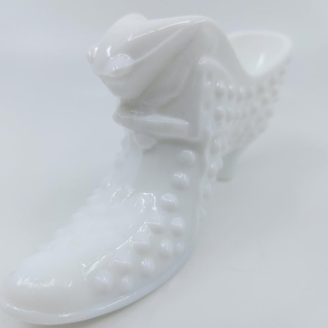 Vintage Fenton Hobnail Milk Glass Slipper For Sale - Image 12 of 12