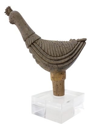 Wooden Barrel Stopper with Traces of Polychromy, France, 1700s