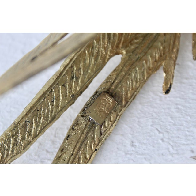 Vintage Italian Decorative Sculptural Goldtone Male Female Pheasants Mid Century-a Pair For Sale - Image 12 of 16