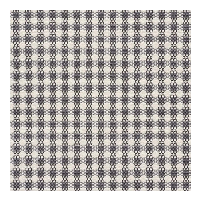 Sample - Schumacher Checkmate Fabric in Graphite For Sale
