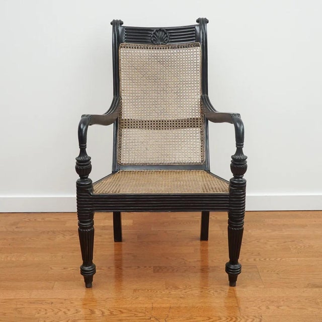 Early 19th Century Ebony Carved Grandfather Shell Mark Chair For Sale - Image 11 of 17