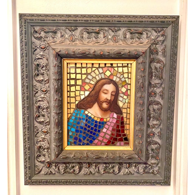 Gold Antique Mosaic Religious Icon For Sale - Image 8 of 8