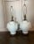 Shabby Chic Pair Vintage French Ceramic Cream Glazed Vine Grape Theme Lamps For Sale - Image 3 of 13