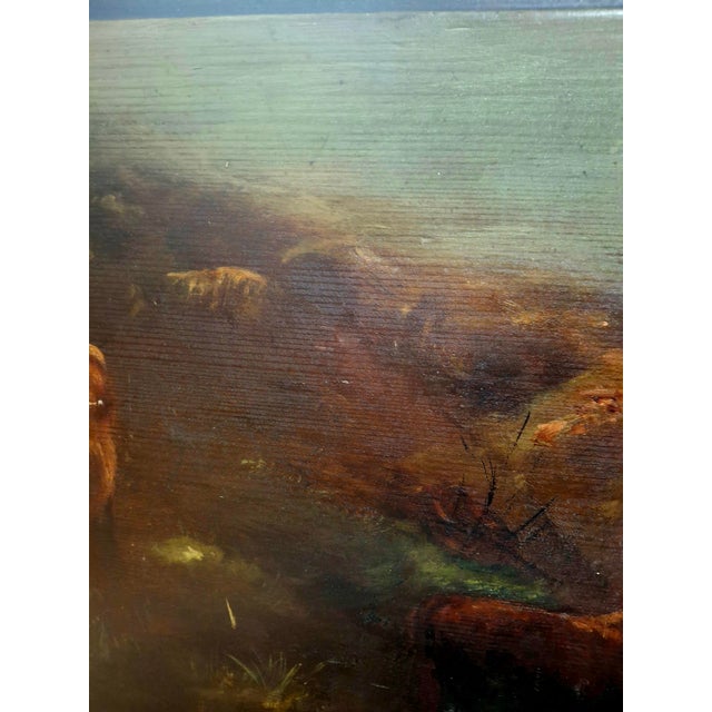 Early 20th Century Landscape Painting With Cattle For Sale - Image 12 of 12
