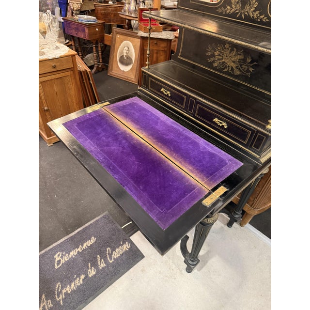 Napoleon III Desk in Blackened Wood For Sale - Image 6 of 7