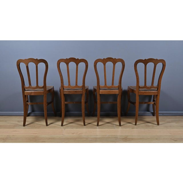 Brown Louis XV Oak Chairs, 1800s, Set of 4 For Sale - Image 8 of 17