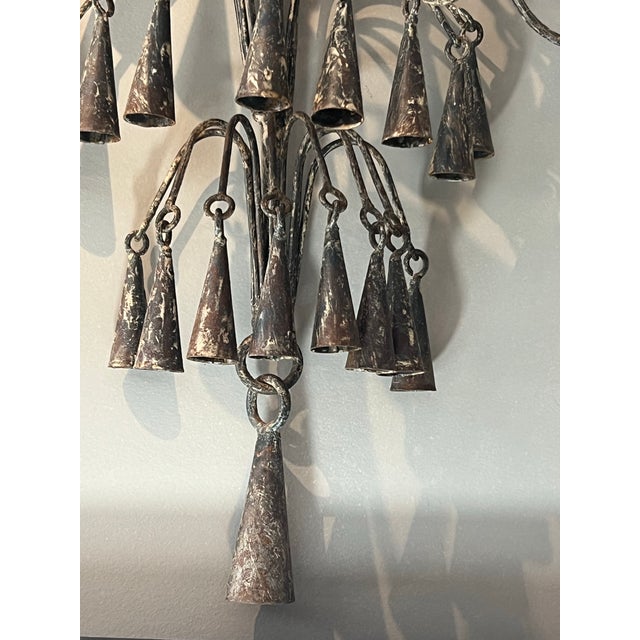 Late 19th Century Vintage Italian Candles Sconces in Brass -A Pair For Sale - Image 5 of 9