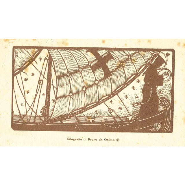 Bruno da Osimo, The Saint, Original Woodcut, Early 20th Century For Sale