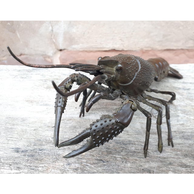 Japanese Meiji Era Artist, Jizai Okimono Sculpture of a Crayfish, 1890s, Bronze For Sale - Image 10 of 10