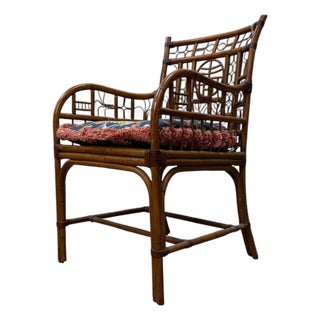Late 20th Century Century Furniture Brighton Pavilion Fretwork Bamboo Armchair For Sale