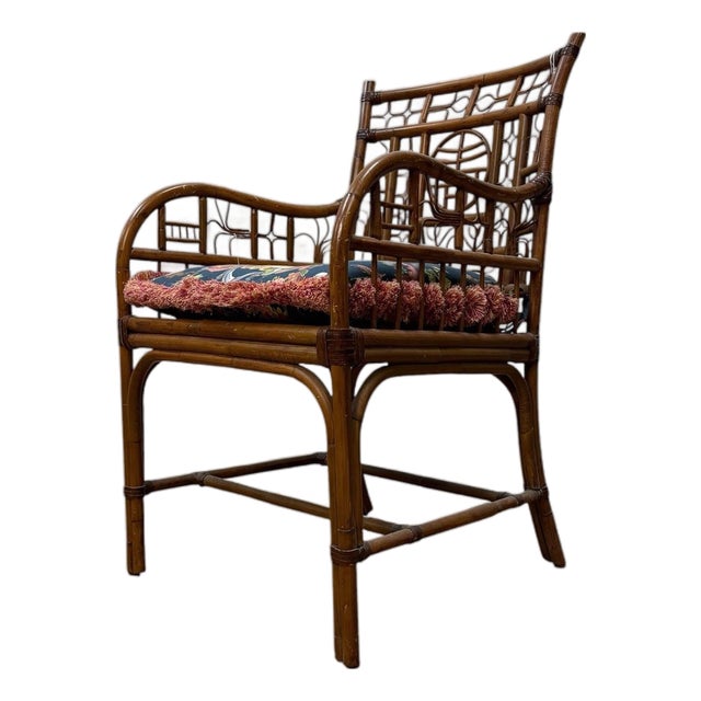 Late 20th Century Century Furniture Brighton Pavilion Fretwork Bamboo Armchair For Sale