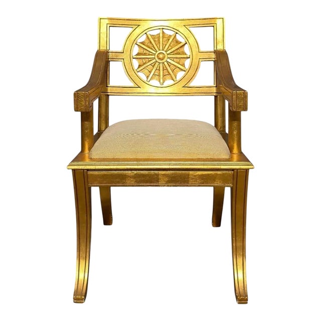 18th C Style Dessin Fournir Neoclassical Giltwood Armchair For Sale