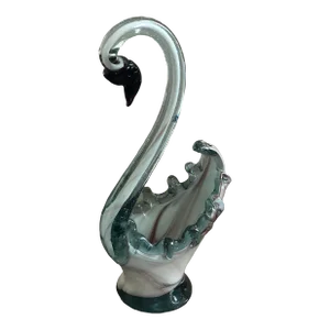 1960s Vintage Italian Art Glass Swan Dish Attributed to Murano
